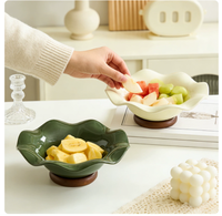 Creatieve Lotusblad Keramische Fruit- & Opbergbord - Luxe Antiek Stijl Snoepbord voor Woonkamer, Salontafel en Hotels
