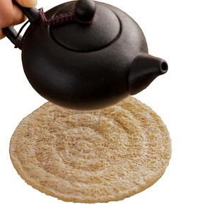 Posavasos de Esponja de Lufa Redondo, Alfombrilla Aislante de Calor para Tetera, Accesorios para la Ceremonia del Té Kung Fu, 7CM 8CM 9CM 10CM 11CM 12CM 13CM 15CM - Product Image 1