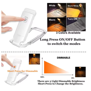 Lampe de lecture LED rechargeable par USB, lampe de bureau portable avec lumière de nuit pour les yeux et marque-page, produit de sport et de divertissement - Product Image 3