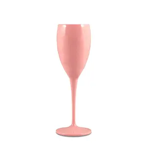 Copas de champán de plástico reutilizables, color rosa, personalizadas, clásicas, 5OZ
