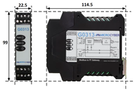 Gateway G0313 Modbus a FF para Montaje en Carril DIN