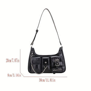 Nuevo bolso informal para mujer Axila Premium Sense, bolso de hombro, bolso de mensajero multibolsillo para motocicleta con puerto de nicho - Product Image 3