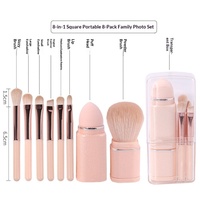 8-teiliges Großhandels-Make-up-Pinsel-Set für Damen, Kosmetik-Foundation-Lidschatten-Pinsel mit Kunststoffgriff für Gesichtsanwendung