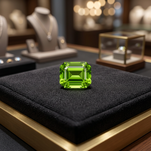 Peridoto Verde Natural Corte Esmeralda de 4.13 CT Impecable de la Mina Supat, Pakistán, con Excelente Brillo, 10.6x7.6x5.6mm - Product Image 3