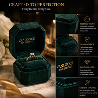 Boîte à bagues en velours de luxe, emballage de bijoux, logo personnalisé, boîte à bijoux octogonale, boîte cadeau de mariage ou de fiançailles haut de gamme, étui de présentation