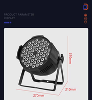 Projecteur LED COB 54*3W pleine couleur avec laser DMX512 pour hôtels, avec télécommande