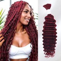 Prix bon marché, cheveux en vrac, tressage, extensions de cheveux, cheveux humains indiens bruts bouclés en vrac pour le tressage