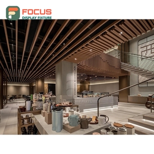 ชั้นวางสินค้ากาแฟดีไซน์ทันสมัย ผิวไม้ด้าน ชั้นวางขนม ชั้นวางโชว์หน้าร้าน - Product Image 3