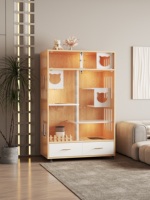 Villa pour chat interactive moderne de luxe avec fenêtre d'observation, construction en bois imperméable, pour chats d'extérieur et petits animaux, grand espace