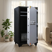 Coffre-fort MNS-120CC avec serrure électronique à empreinte digitale et mot de passe, porte en acier, clé de secours, installation facile, finition thermolaquée