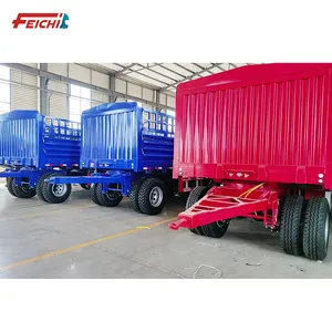 Harga pabrik Cina 2 AS pagar semi trailer kargo umum transportasi Penuh trailer untuk penjualan