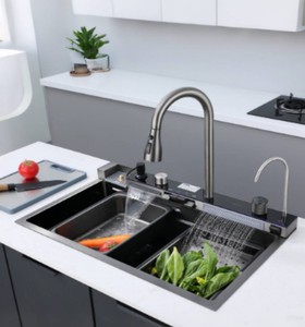 Évier de cuisine double à encastrer en acier inoxydable avec surface brossée, acier épaissi de calibre 16 - Product Image 2