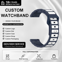 Bracelet de montre en silicone double couche 22 mm bicolore à interface plate, bracelet de remplacement pour systèmes de montres Samsung et Huawei