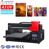 Mesin Cetak UV Flatbed Refinecolor Embossed Printing A3 untuk Kayu, Akrilik, Kulit, Patch, Casing Ponsel, Kanvas, dan Pulpen