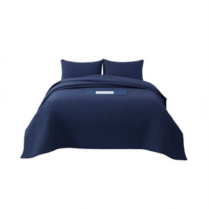 Set Copripiumino Reversibile Navy Twin Twin XL, 3 Pezzi, Motivo Tinta Unita, per Tutte le Stagioni, Biancheria da Letto - Product Image 1