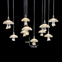 Nouveau lustre LED lumière 10 têtes méduse acrylique transparent lumière de méduse volante pour la décoration de plafond de fête de mariage
