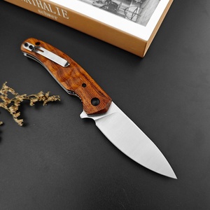 Cuchillo Plegable D159 de Sándalo para Supervivencia al Aire Libre, Acero D2 de 3.19 Pulgadas, para Camping y Senderismo, OEM DIY con Mango de Sándalo - Product Image 5