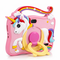 Tablette pour enfants 7 pouces Android 8.1 2 Go 16 Go WiFi 1024x600 rose, tablette PC pour enfants avec étui en silicone licorne et béquille