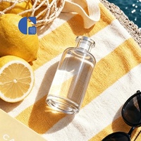 Flacon de parfum en verre rond transparent personnalisé OEM 200 ml, flacon de Cologne cylindrique vide pour parfum de marque