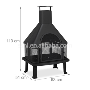 Chimenea de acero de pie para exteriores, chimenea de madera con chimenea - Product Image 2