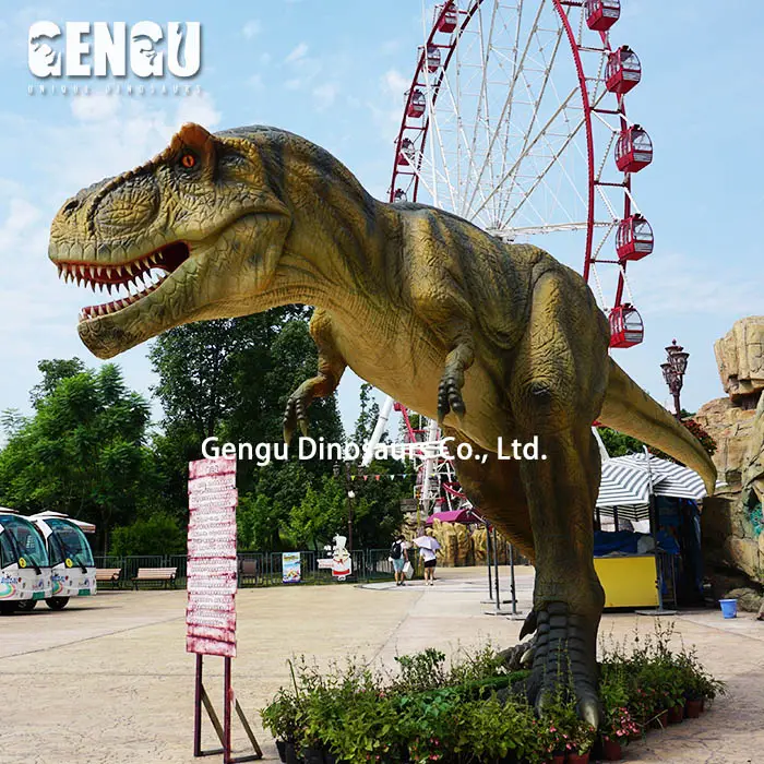 Modelo realista de parque de dinosaurios, Trex, dinosaurio animatrónico