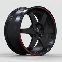 Jantes forgées semi-mates noires avec bande rouge, légères, pour voitures de tourisme, directement de l'usine, 18, 19, 20 pouces, 5x114.3 PCD, moyeu en aluminium