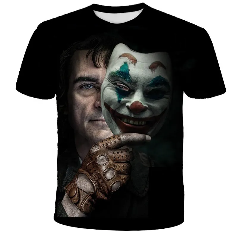High Quality Fabric For T-shirts 3D Printed T Shirt Men Joker Face Casual O-neck Male Tshirt Clown Short Sleeve Funny T Shirts