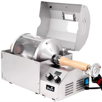 Mini torréfacteur électrique portable pour la maison, petite machine à torréfier les grains avec une capacité de 400g, torréfacteur à café automatique, tambour en verre transparent