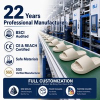 Claquettes en EVA à semelle épaisse, logo personnalisé, OEM, légères, séchage rapide, antidérapantes, unisexes, été, plage, extérieur, vente en gros d'usine