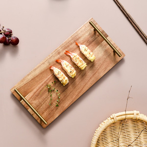 ถาดเสิร์ฟไม้กระถิน 30x15 ซม. แบบธรรมชาติ สำหรับเสิร์ฟชาและผลไม้ - Product Image 4