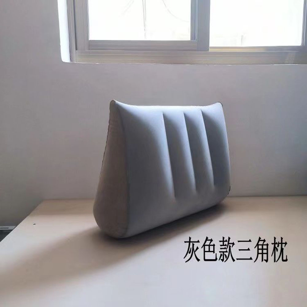 หมอนเป่าลมทรงสามเหลี่ยม สีเทาอ่อน