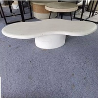 Table basse moderne en bois blanc à 3 pieds en forme de nuage central, meubles de salon, meubles de maison