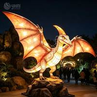 Lanternes d'animaux en forme de dinosaures pour l'extérieur, lanternes de festival pour la décoration extérieure à long terme dans les parcs et les sites touristiques