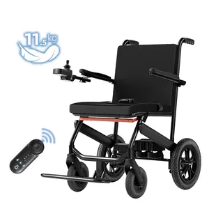 Portable 11KG Carbon Frame Lightweight Luxo Ultra Light Foldable Carbon Fiber Controle Remoto Cadeira de rodas elétrica para adultos