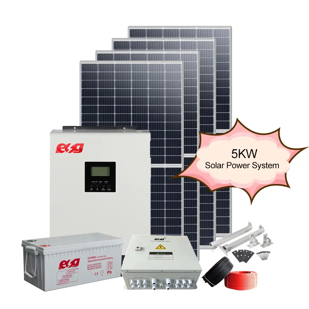 ESG профессиональная индивидуальная полная солнечная энергия, высокое качество, цена, 5 кВт, Автономная Солнечная электрогенераторная система