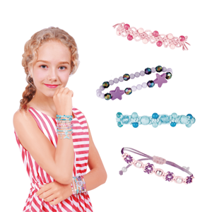 Bộ đồ chơi làm đồ trang sức 5 trong 1 cho bé gái, làm vòng tay, vòng cổ thủ công, đồ chơi làm hạt cườm tự làm, bộ dụng cụ thủ công cho trẻ em - Product Image 5