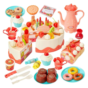 Lot <span class=keywords><strong>de</strong></span> 82 pièces <span class=keywords><strong>de</strong></span> jouets <span class=keywords><strong>de</strong></span> simulation pour enfants : Aliments à <span class=keywords><strong>d</strong></span>écouper DIY, Gâteau <span class=keywords><strong>d</strong></span>'<span class=keywords><strong>anniversaire</strong></span>, Bougies, Service à thé - <span class=keywords><strong>Jeu</strong></span> <span class=keywords><strong>d</strong></span>'imitation - Product Image 1