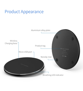 <span class=keywords><strong>Chargeur</strong></span> sans fil rapide universel à <span class=keywords><strong>induction</strong></span>, station de bureau circulaire pour téléphone portable, table de chevet à domicile - Product Image 4