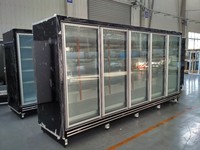 Congélateur vertical commercial, réfrigérateur combiné, réfrigérateur à 1, 2 ou 3 portes vitrées pour boissons