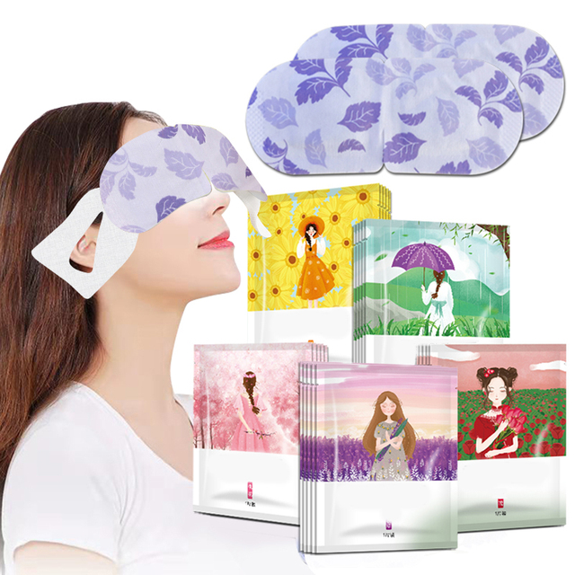 Heated Cotton Disposable Eye Mask Steam Self Heating 20-30 Minutes Anti-Puffiness Moisturizing Anti-Wrinkle Shading Light Dark