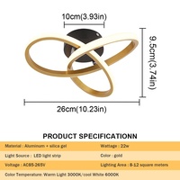 Plafonnier LED Trefoil 22W, style minimaliste moderne, en acrylique, pour la maison ou le bureau, blanc froid 3000K