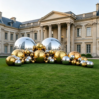Sphère gonflable géante en chrome miroir, boule brillante suspendue pour la décoration d'événements intérieurs et extérieurs, mariages, fêtes, scènes