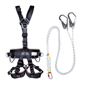 Imbracatura di Sicurezza Completa con Gancio, Corda Doppia <span class=keywords><strong>da</strong></span> 1,8m, Cinturino di Sicurezza in Poliestere Conforme a EN361/EN 358/EN 813 - Product Image 1