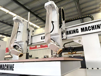 Ağır Hizmet Tipi 4 Eksenli CNC İşleme Merkezi Çift Kafalı Ahşap Router Akıllı Ahşap İşleme Kesme Freze Makinesi