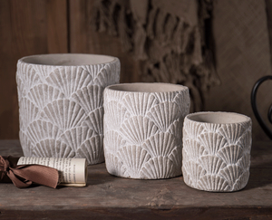 การออกแบบสร้างสรรค์นูน<span class=keywords><strong>รูป</strong></span>ใบไม้กระถางดอกไม้ซีเมนต์รอบ<span class=keywords><strong>สมา</strong></span>ร์ทพืชหม้อยืนหม้อสวน - Product Image 4