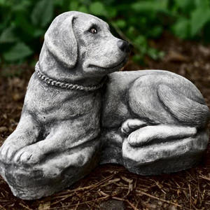 Estatua de Labrador Acostado, Linda Figura de Labrador de Piedra <span class=keywords><strong>para</strong></span> Jardín, Decoración de Perro <span class=keywords><strong>para</strong></span> Exteriores, Estatua de Perro de <span class=keywords><strong>Cemento</strong></span>, Escultura de Perro de Concreto - Product Image 3
