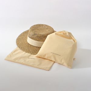 Glampkg Gift Cotton Pouch <b>Bag</b> Customized Logo Printed Cotton Linen Drawstring <b>Bag</b> Reusable Cap <b>Hat</b> Packaging <b>Bag</b> - Product Image 1
