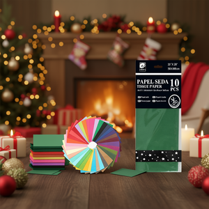 Carta velina Erpsl 50x66 cm Verde Natale 10 pezzi Forniture per artigianato - Product Image 3