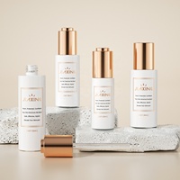Flacons de sérum de luxe en rose givré de 20ml 30ml 50ml pour huile essentielle pour le visage Flacon compte-gouttes en verre cosmétique avec boîte d'emballage