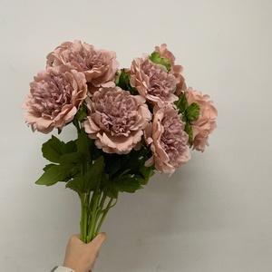 Flor de Peonía Artificial de Tacto Real, Color Rosa Polvoriento Vintage, LE-412, Tallo Único, Flor de Seda para Ramos de Boda, Arreglos Florales de Interior - Product Image 3